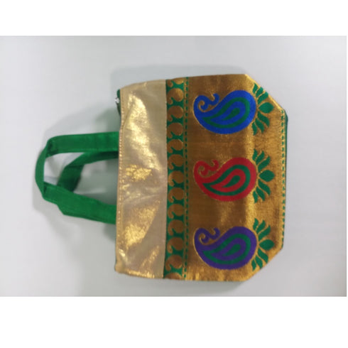 Fancy Gold Color Bag With Mango Design  - Pack Of 10 - 1200gms
